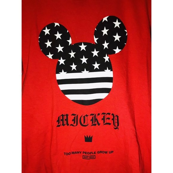 Disney Neff Mickey Mouse T Shirt Size Medium M Too Many People Grow Up - Picture 2 of 5